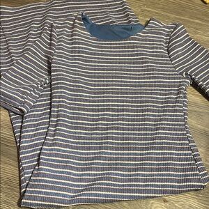 Striped Navy and White Long Sleeve Top
